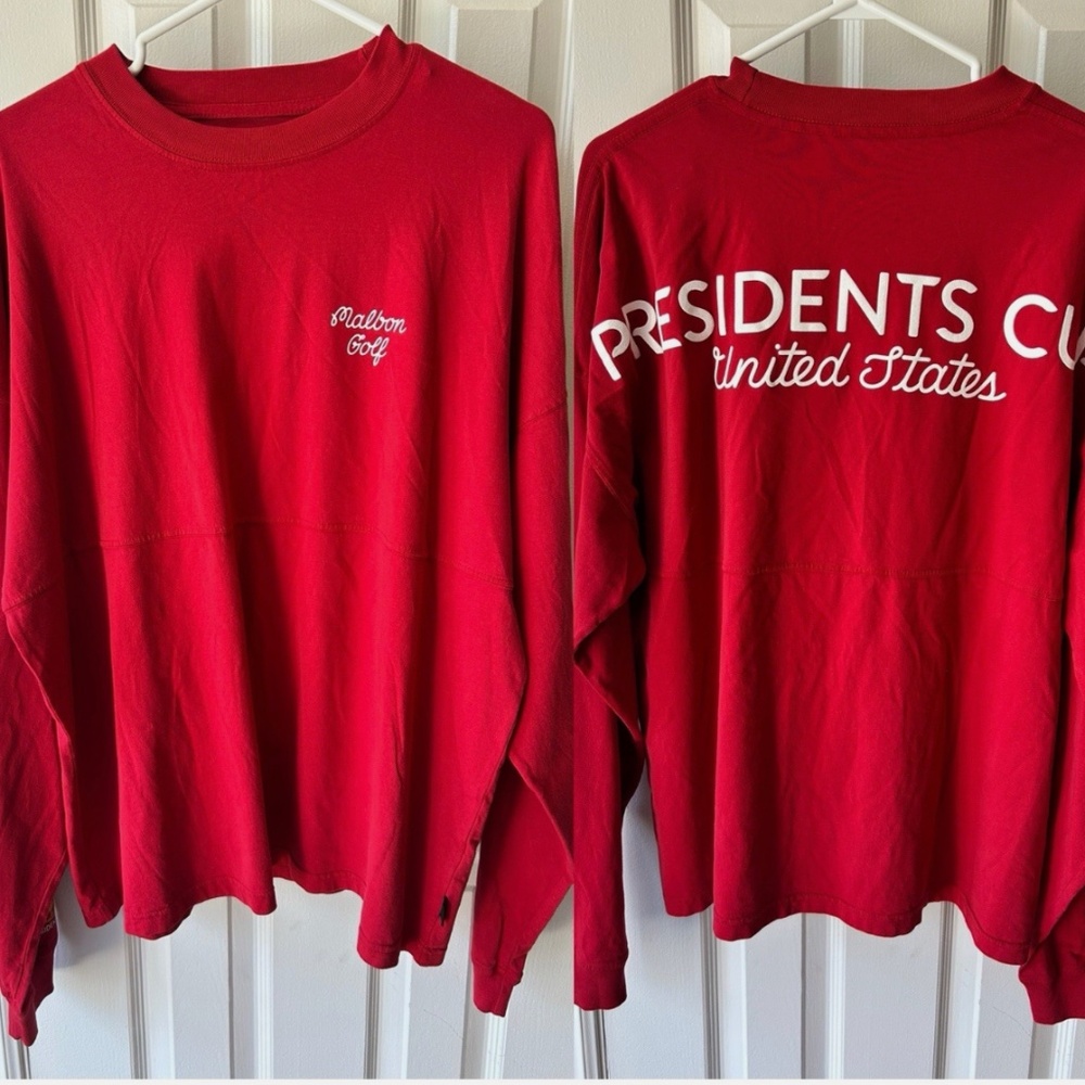 Malbon Presidents Cup United States Souvenir Long Sleeve T-Shirt Red
